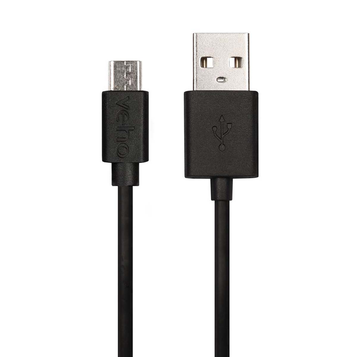 Veho VCL-001-M-20CM Ladekabel USB A zu Mirco-USB B, 20cm, schwarz