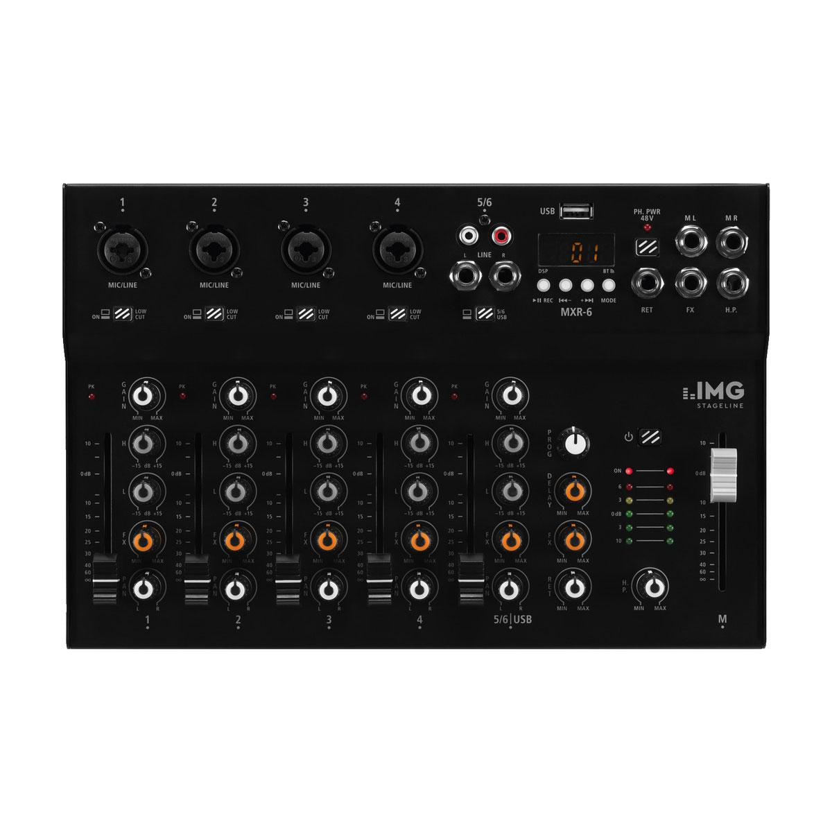 MONACOR MXR-6 6-Kanal Audio Mischpult