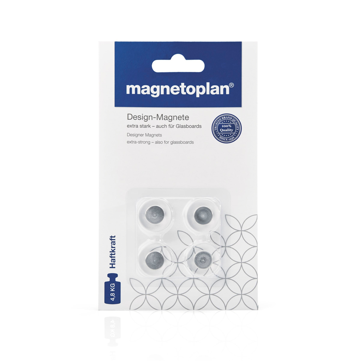 Magnetoplan 1681020 Design-Magnete Acryl für Glasboards, 20mm 4 Stück