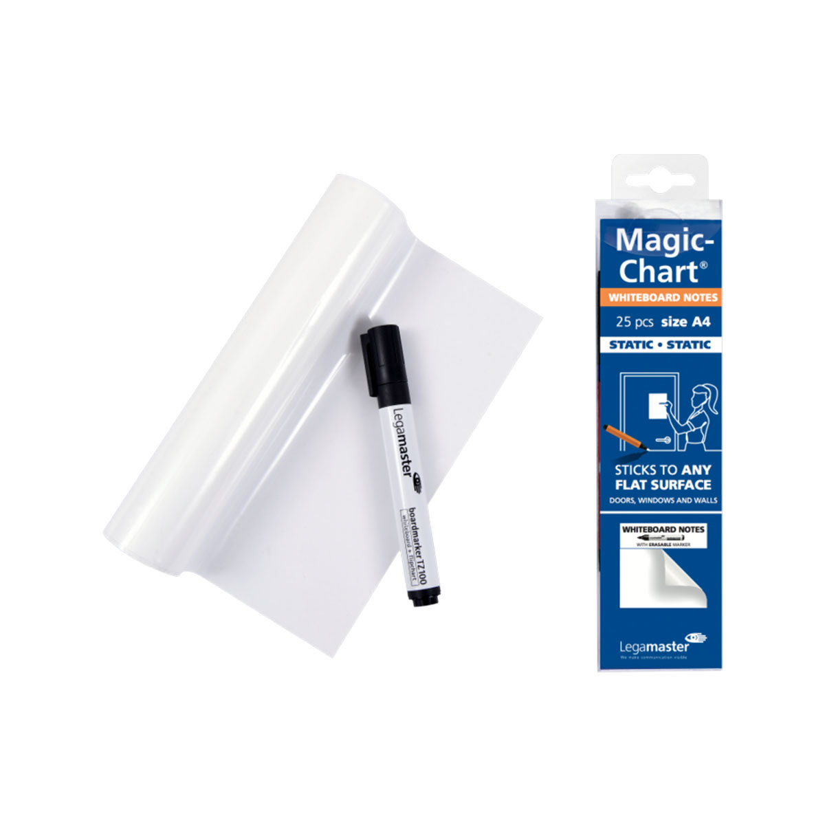 Legamaster 7-159100-A4 Magic-Chart notes Whiteboard-Folie, A4, 25 Blatt