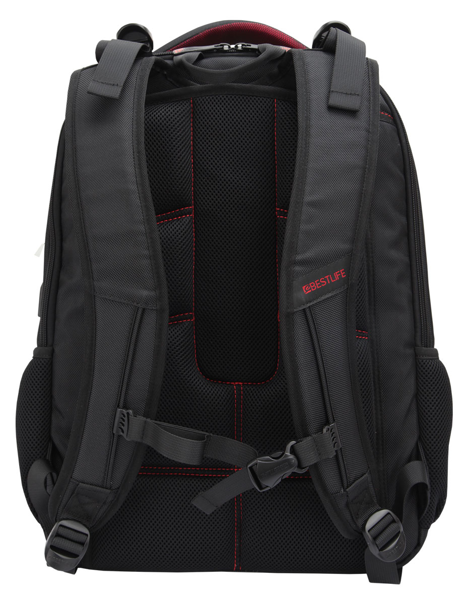 BestLife Snake Eye Gaming-Rucksack schwarz/rot für Geräte bis 17 Zoll