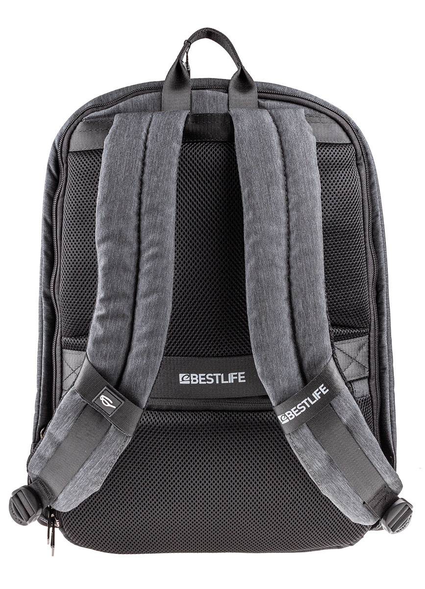 BestLife TravelSafe Murada RUCKSACK grau Laptop Rucksack für 15,6'' + USB Connector type C