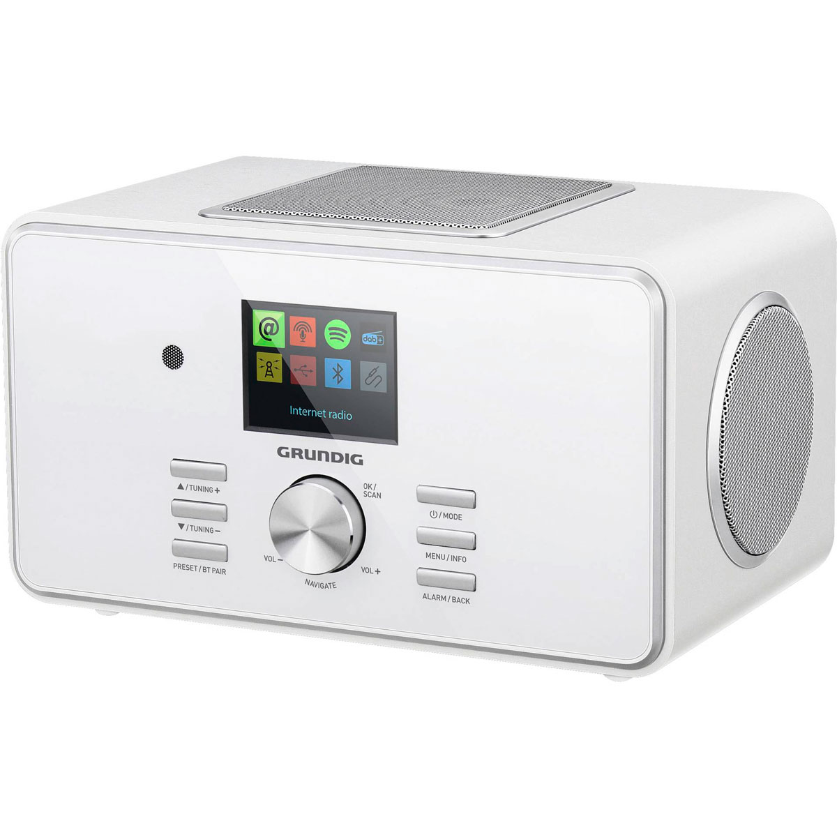 Grundig DTR 6000 X White Premium Radio | DAB+, UKW, Webradio | 28 Watt | Radiowecker WLAN, Bluetooth, Kopfhörer, Sendersuchlauf