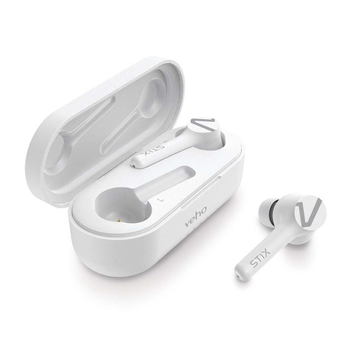 Veho VEP-115-STIX True Wireless Earphones weiß, inkl. Charging Case