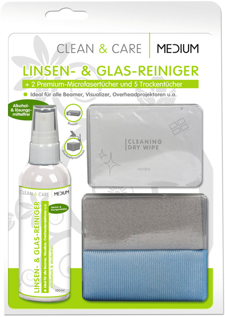 MEDIUM CLEAN & CARE Linsen- & Glas-Reiniger Set 