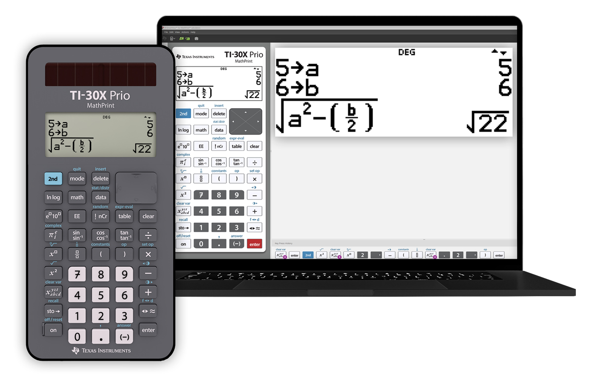 TI-30 X Prio MathPrint Schulrechner IQB-Standard Texas Instruments, natürliche Ein- und Ausgabe, Solar/Batterie