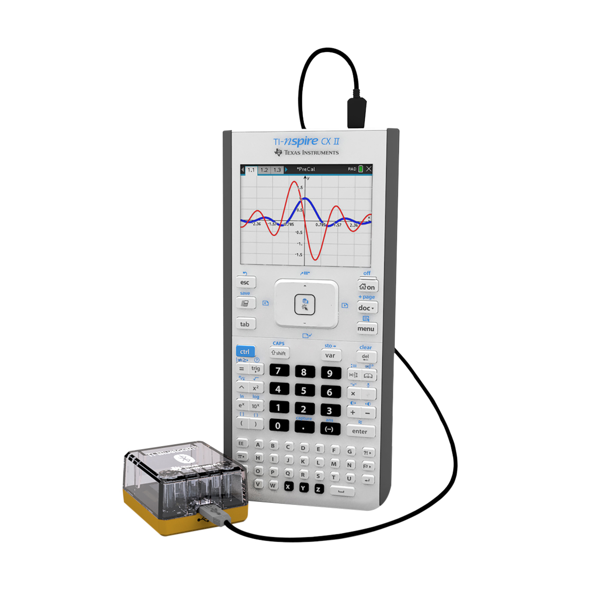 TI-Bluetooth Adapter Texas Instruments inkl. Kabel  zwischen TI-Graphikrechner und dem Adapter zur drahtlosen Verbindung von Vernier GDX-Sensore