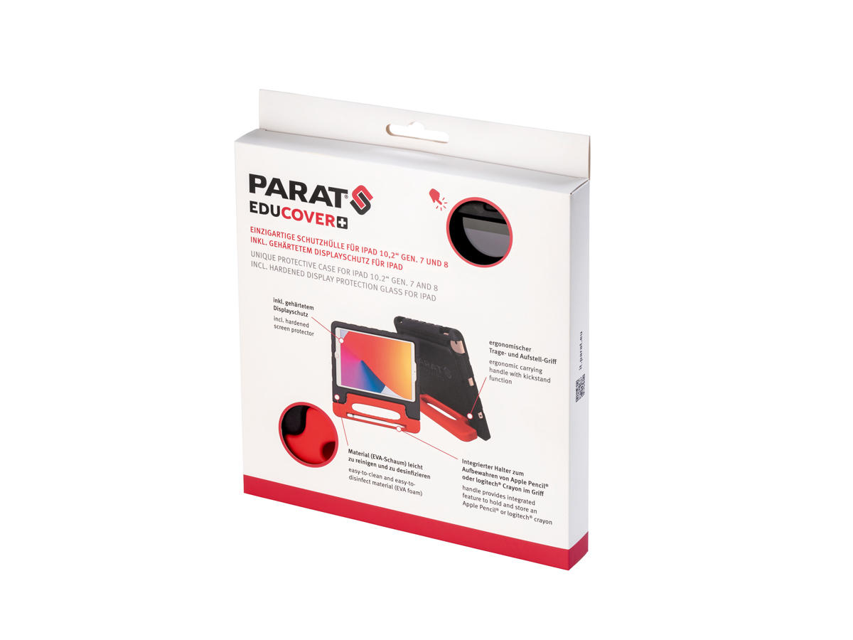 PARAPROJECT®EDUCOVER®+ für iPad® 10,2'' für Pencil (7+8 Gen.), schwarz/rot