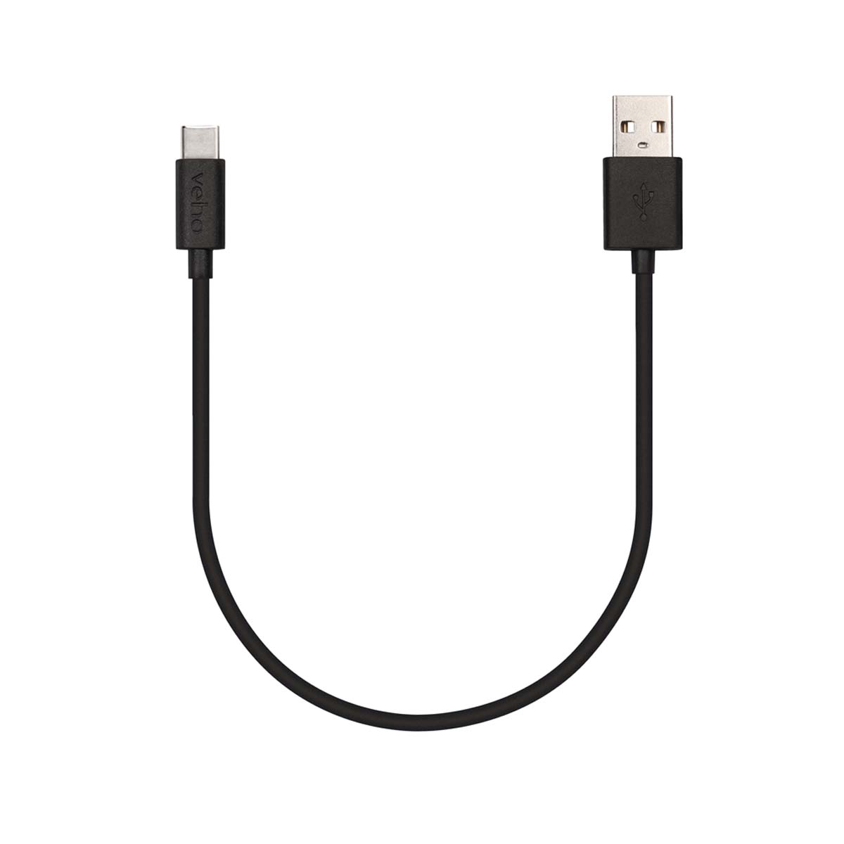 Veho VCL-002-C-20CM Ladekabel USB A zu USB C, 20cm, schwarz