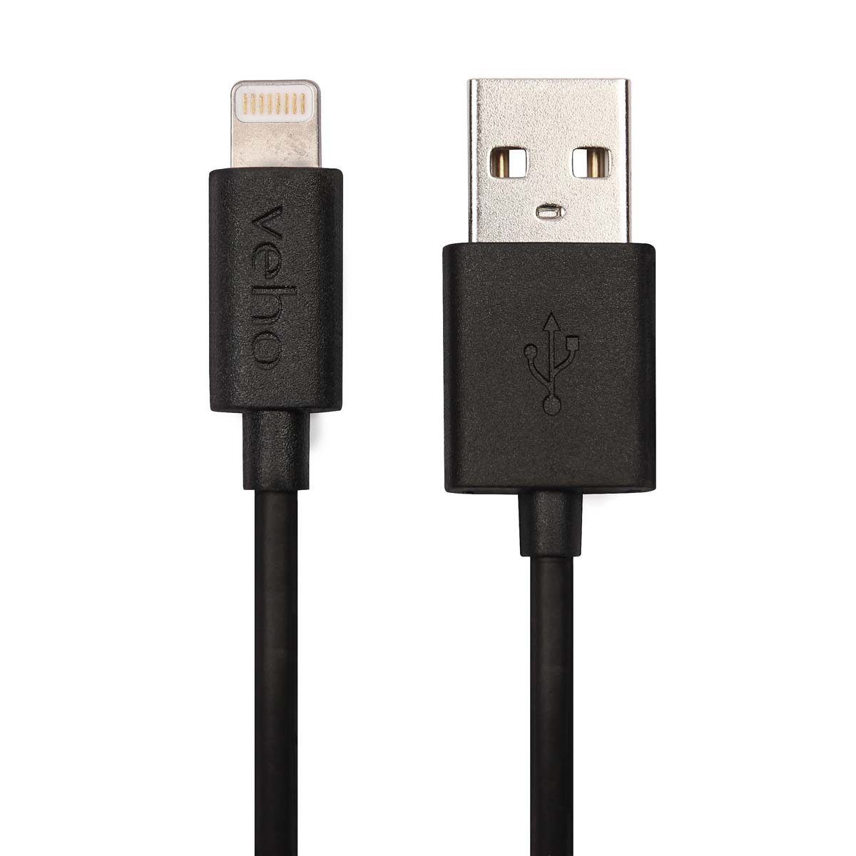 Veho VPP-501-1M Lightning zu USB Kabel, 1m, schwarz, Apple zertifiziertes Blitzkabel