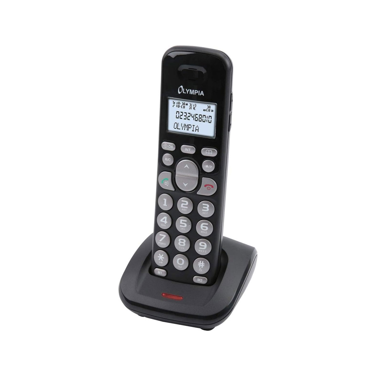 Olympia 5050 Combo DECT Telefon schwarz I Helle LED zur Anrufsignalisierung I Freisprechfunktion I Große Wahltasten I Hörgerätekompatibel