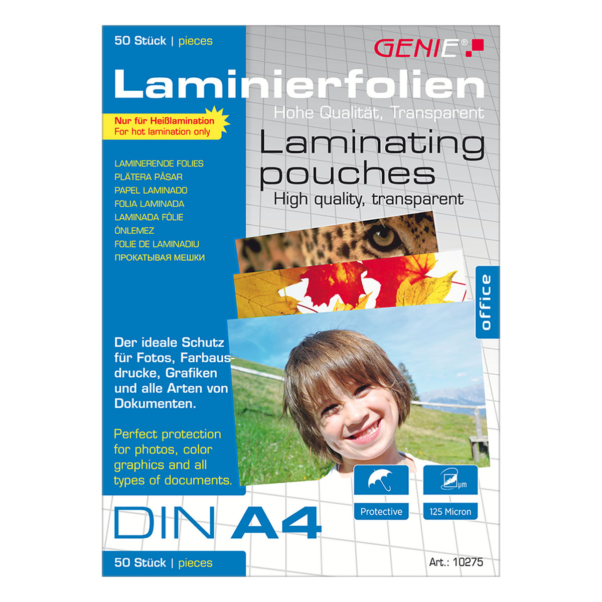 Laminiertaschen A4 - Folien (125 micron), 50 Stück Packung 