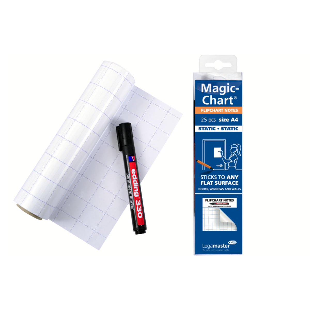 Legamaster 7-159000-A4 Magic-Chart notes Flipchart-Folie, A4 gerollt