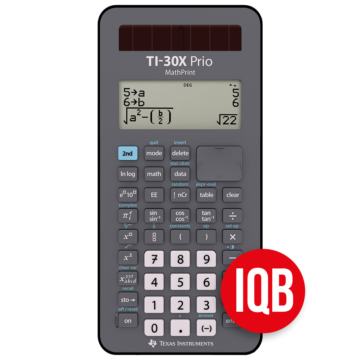 TI-30 X Prio MathPrint Schulrechner IQB-Standard Texas Instruments, natürliche Ein- und Ausgabe, Solar/Batterie