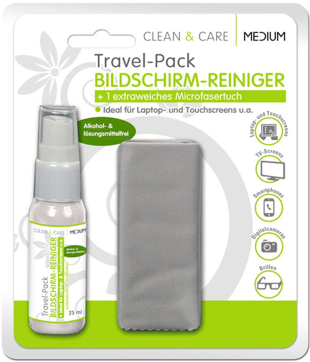 MEDIUM CLEAN & CARE Travel-Pack Bildschirm-Reiniger 