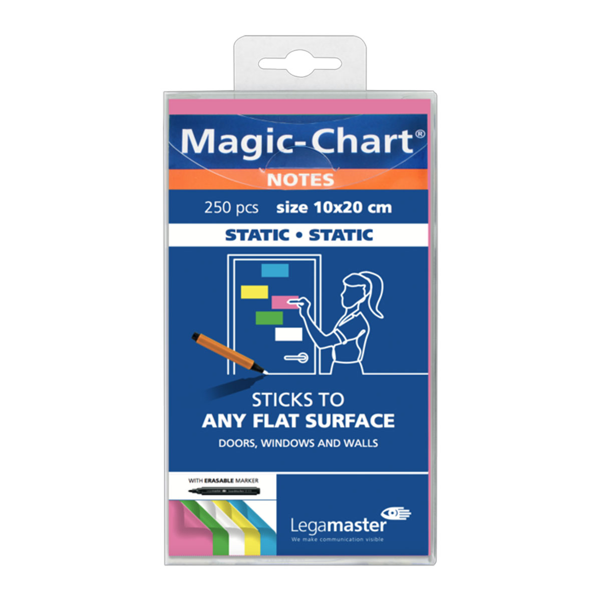 Legamaster 7-159494 Magic-Chart Notes 10 x 20 cm 250 Stück, sortiert