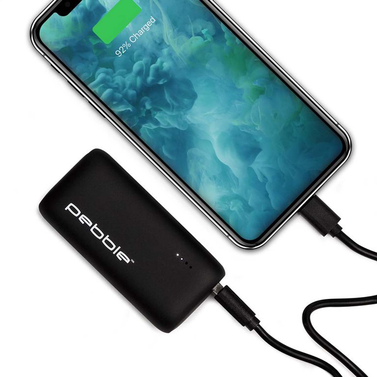 Veho VPP-012-PZ5-B Pebble Power Bank USB-C 5000 mAh, 12V, MFI-Apple-zertifiziertes Lightning-Kabel