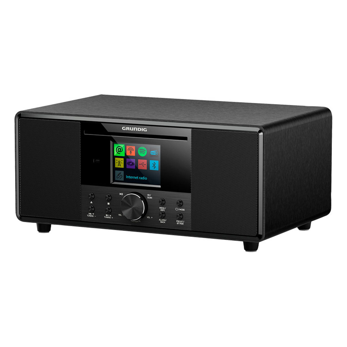 Grundig DTR 7000 Black Premium Radio | 32 Watt RMS | CD-MP3-USB-Player Subwoofer eingebaut, Weckfunktionen, Bluetooth