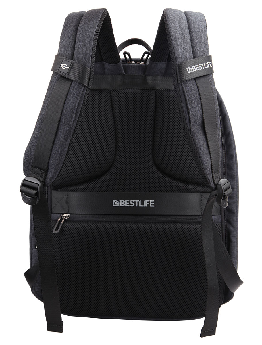 BestLife TravelSafe Murada RUCKSACK schwarz Laptop Rucksack für 15,6'' + USB Connector type C