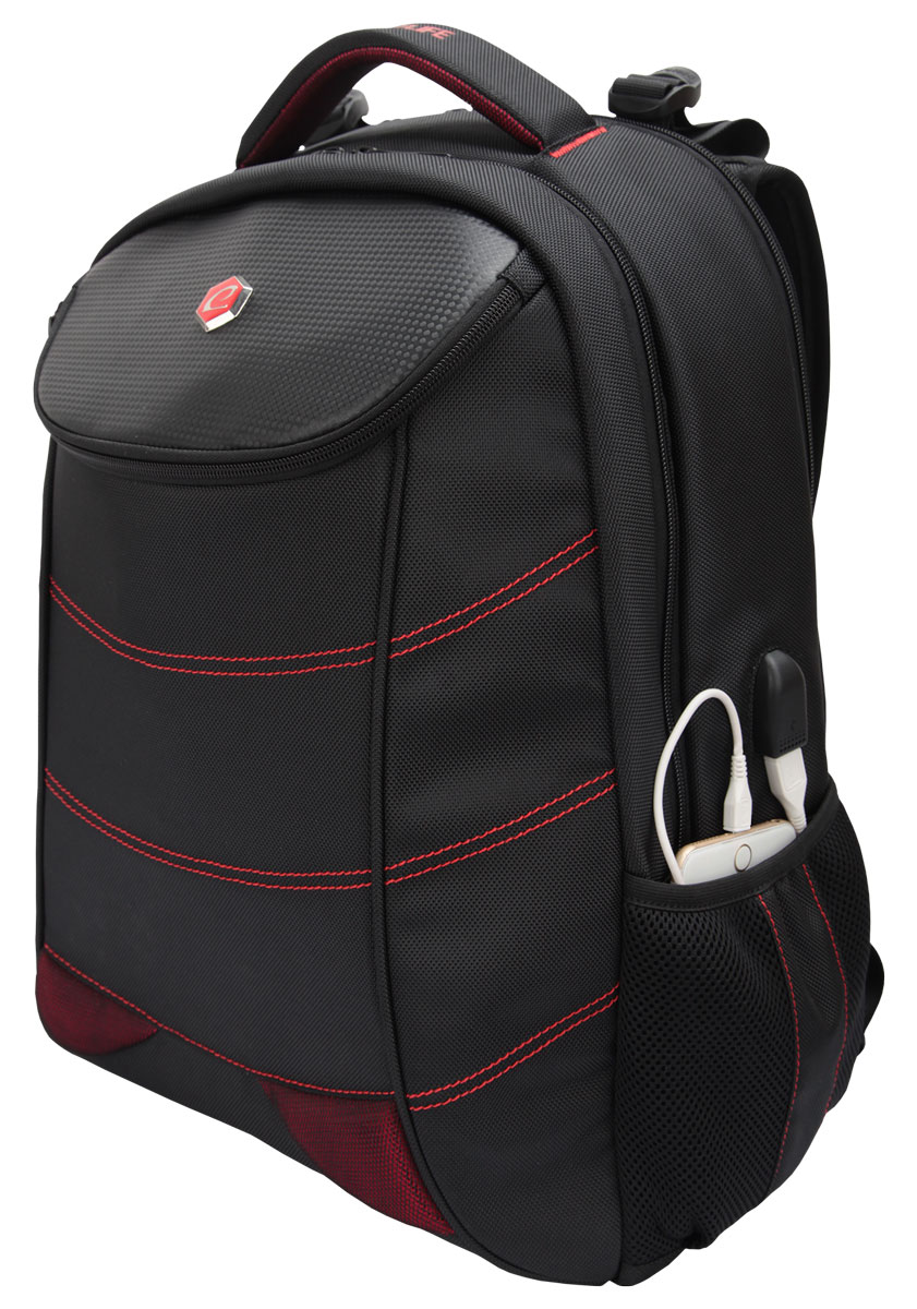 BestLife Snake Eye Gaming-Rucksack schwarz/rot für Geräte bis 17 Zoll