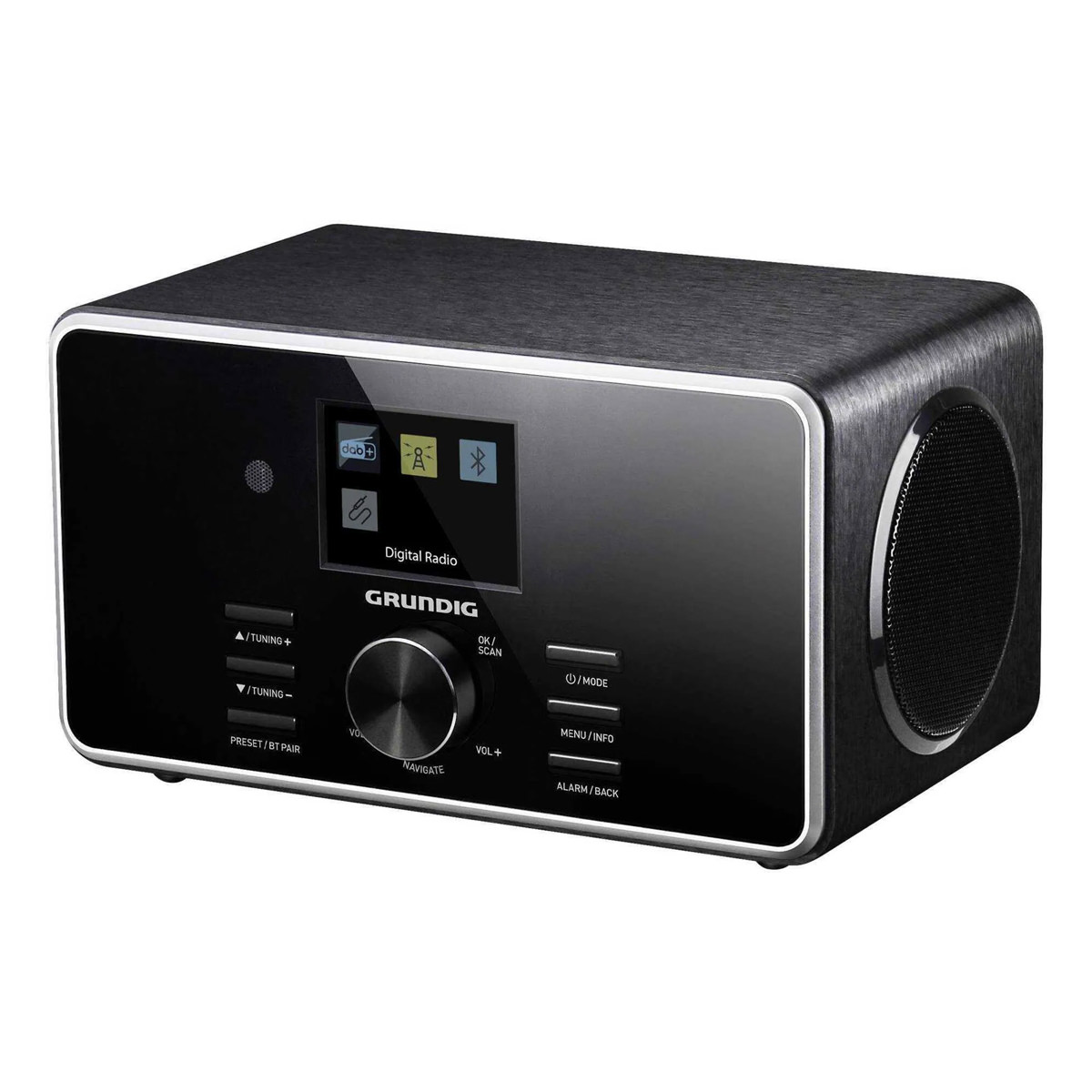 Grundig DTR 4500 2.0 BT DAB+ Premium Radio | USB-Player | 2x 5 Watt schwarz, Radiowecker, Kopfhörer, Equalizer