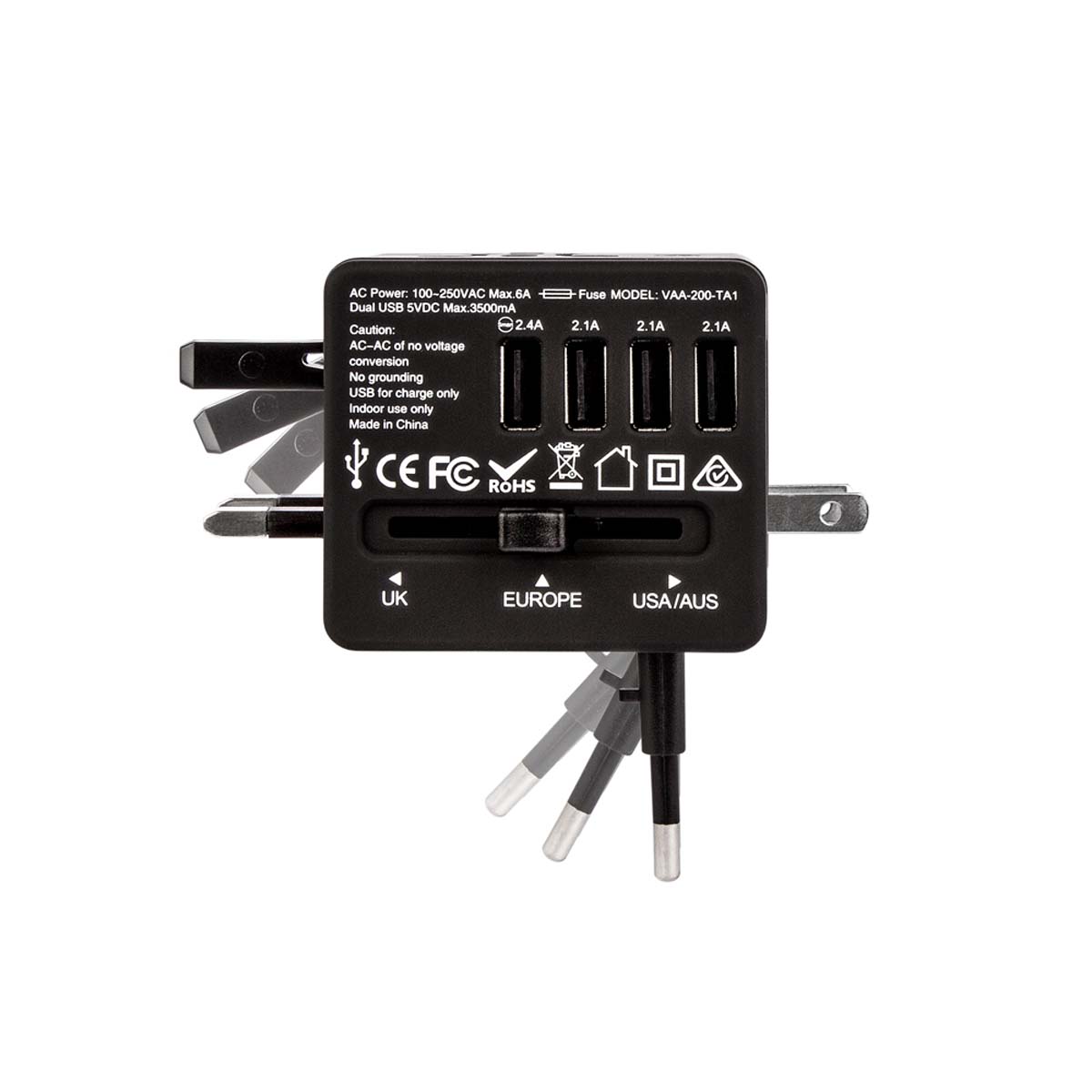 Veho VEH VAA-200-TA1 Universal 4-Port Netzteil 3.5 A (USB-Anschlüsse)