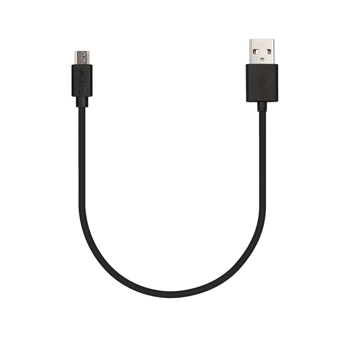 Veho VCL-001-M-20CM Ladekabel USB A zu Mirco-USB B, 20cm, schwarz