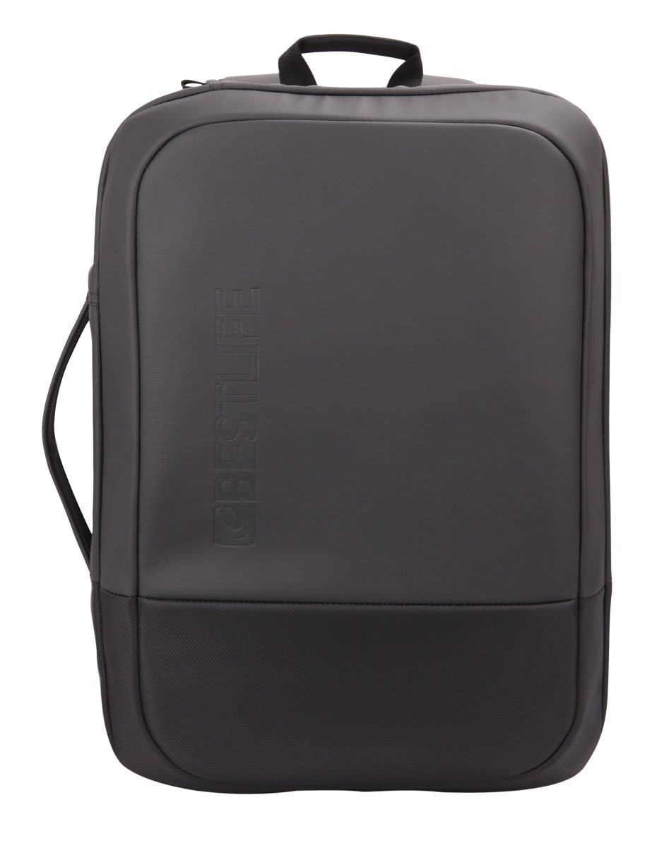 BestLife Rucksack-Neoton 23l, grau, für Laptop bis 15,6'', Zugang zum Hauptfach nur über Rückseite USB-Buchsen zum Laden