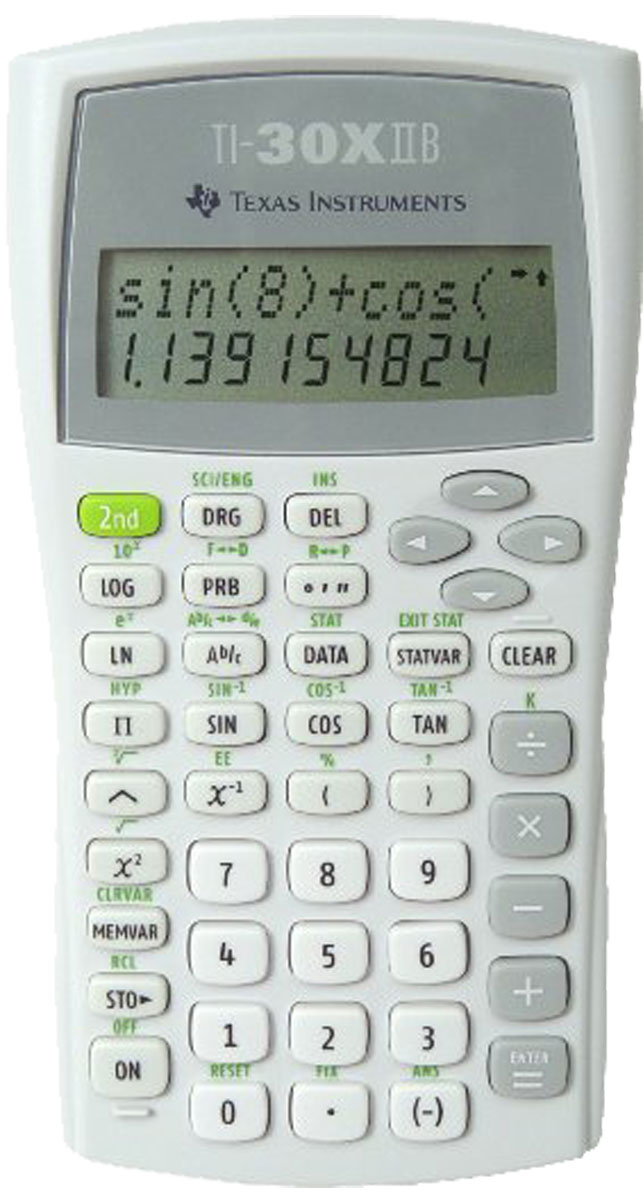 TI-30 X II B Schulrechner Texas Instruments, 2-zeilliges Display, Batterie 