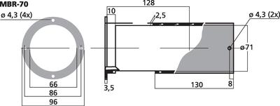 MONACOR MBR-70 Bassreflexrohr SV=34,2 cm2