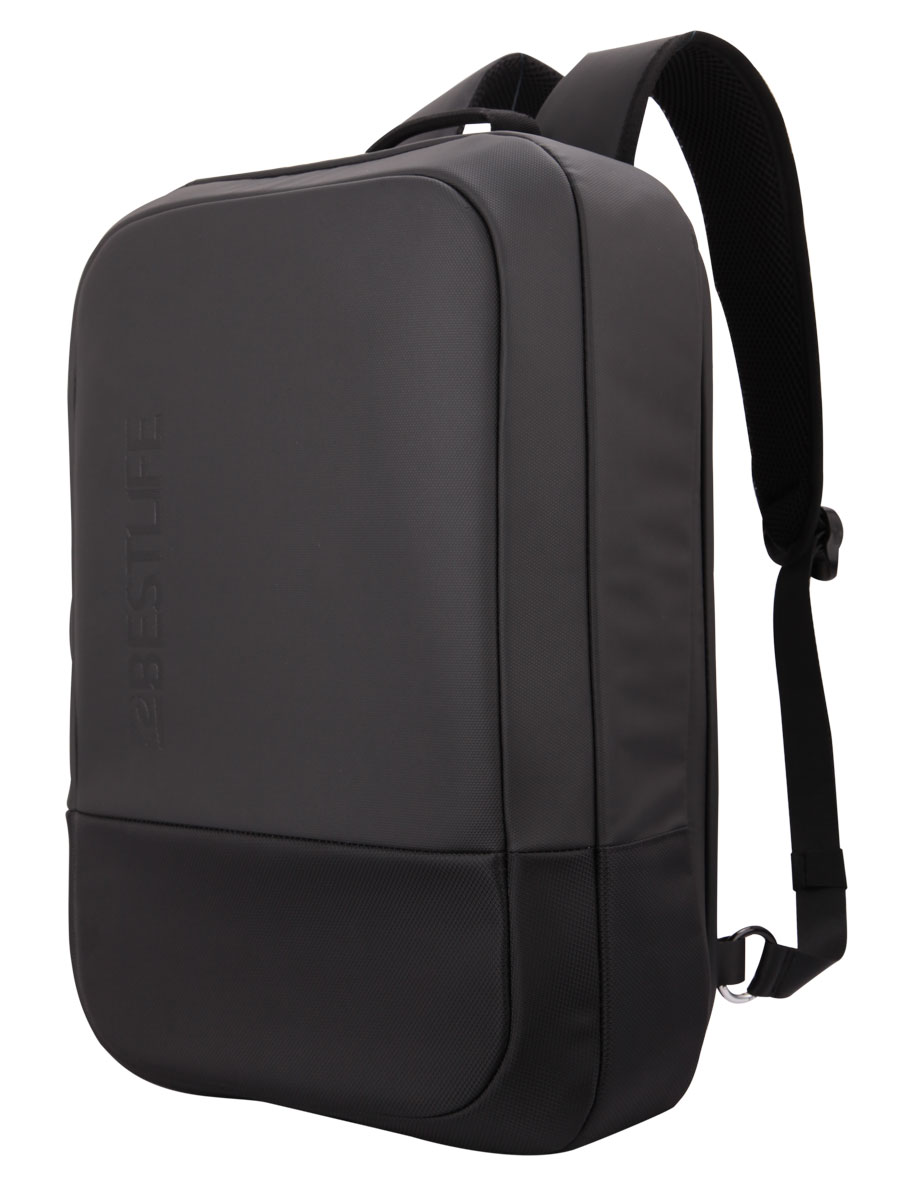 BestLife Rucksack-Neoton 23l, grau, für Laptop bis 15,6'', Zugang zum Hauptfach nur über Rückseite USB-Buchsen zum Laden