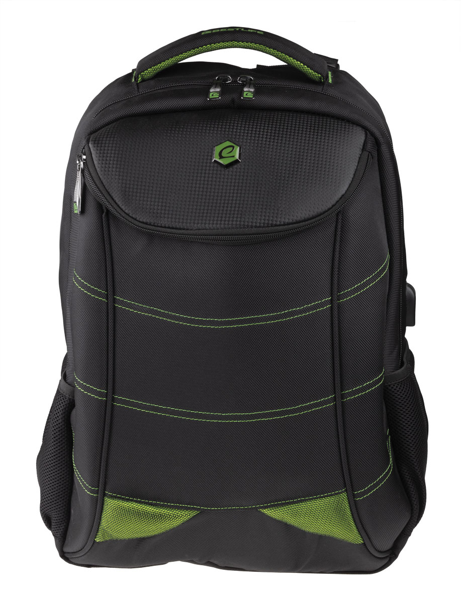 BestLife Gaming Snake Eye RUCKSACK schwarz/grün Gaming Rucksack mit USB Connector für 17'' Laptop