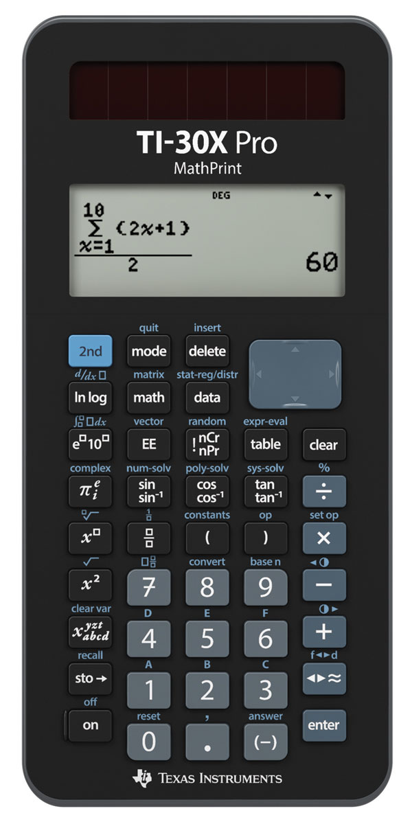 TI-30 X Pro MathPrint Schulrechner Texas Instruments, natürliche Ein- und Ausgabe, Solar/Batterie