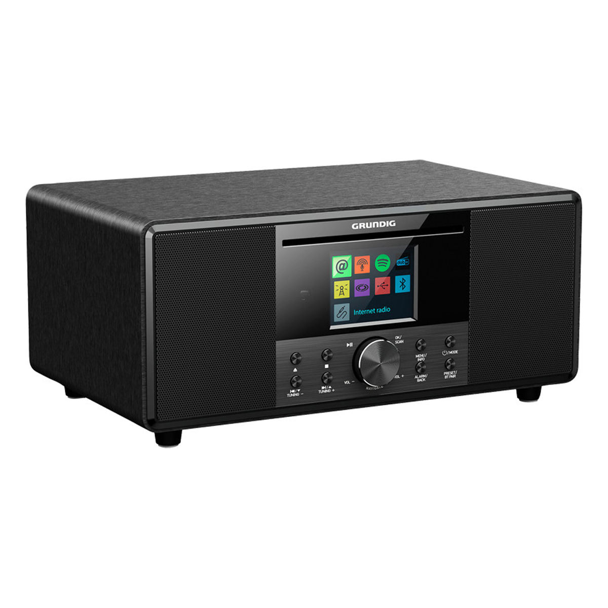 Grundig DTR 7000 Black Premium Radio | 32 Watt RMS | CD-MP3-USB-Player Subwoofer eingebaut, Weckfunktionen, Bluetooth