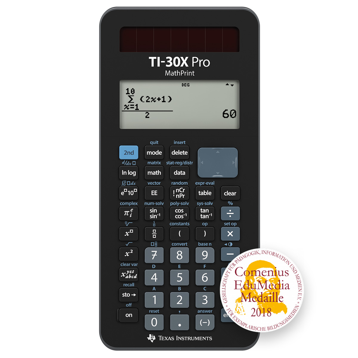 TI-30 X Pro MathPrint Schulrechner Texas Instruments, natürliche Ein- und Ausgabe, Solar/Batterie