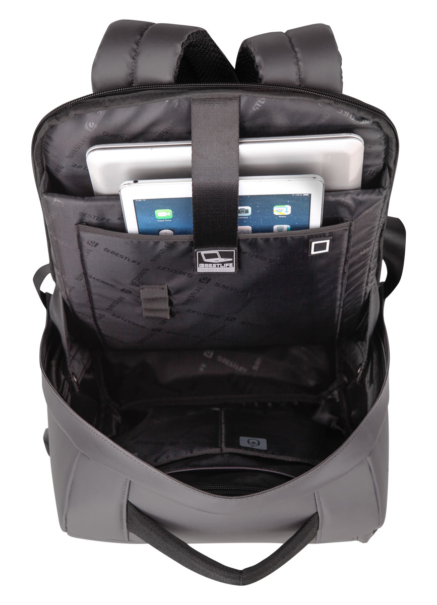 BestLife TravelSafe Neoton RUCKSACK grau Laptop Rucksack für 15,6'', Security Features, USB