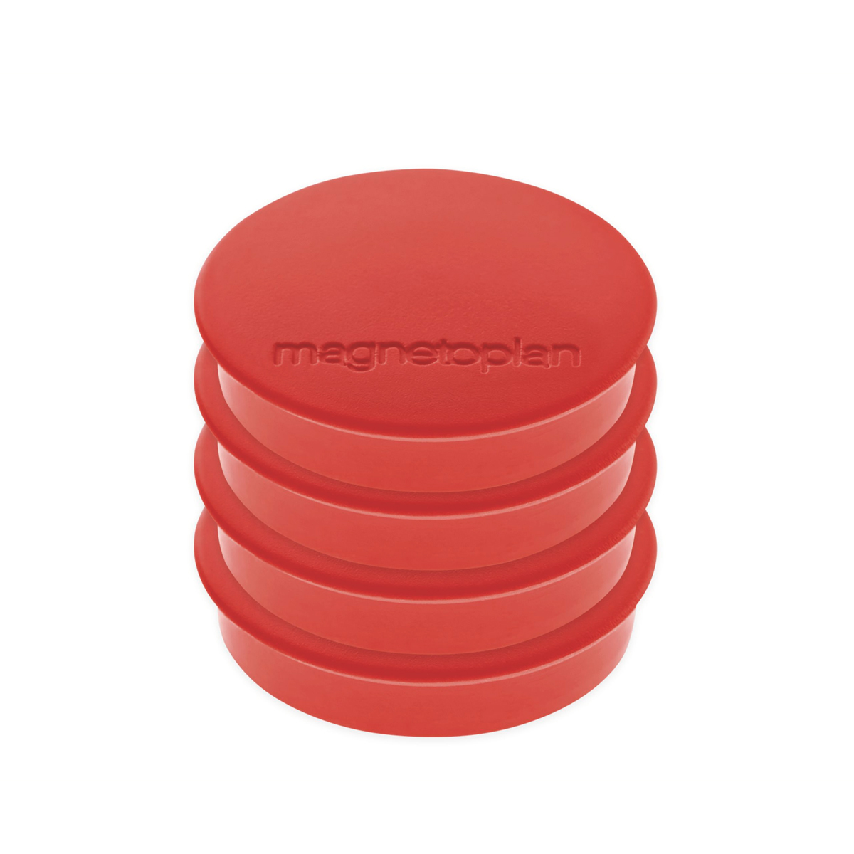 Magnetoplan 16642406 Magnet Discofix Standard auf Blisterkarte 4 Stück rot