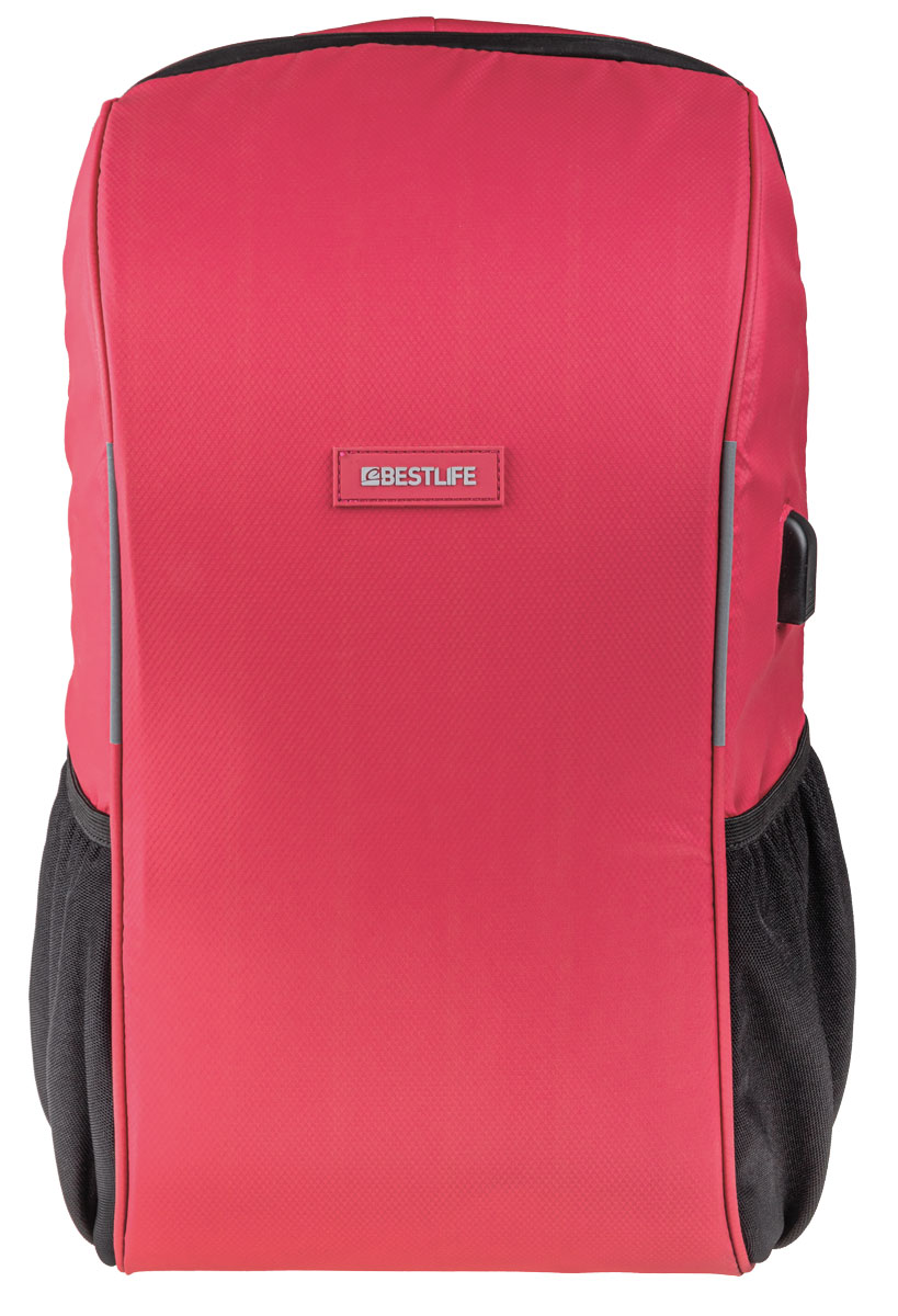 BestLife BB 3462R TravelSafe Relleu RUCKSACK rot Laptop Rucksack für 15,6'' + USB Connector