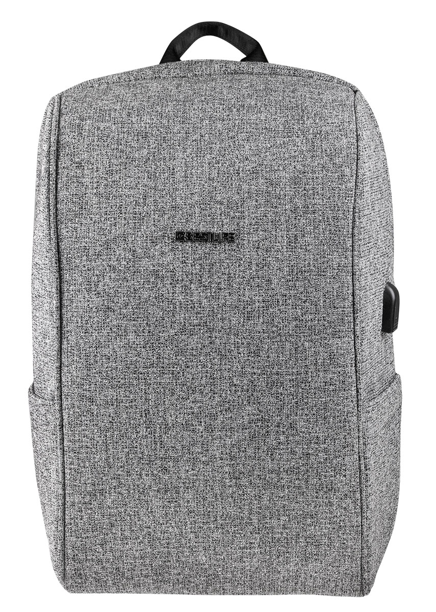 BestLife TravelSafe Calpe RUCKSACK grau Laptop Rucksack für 15,6'' + USB Connector