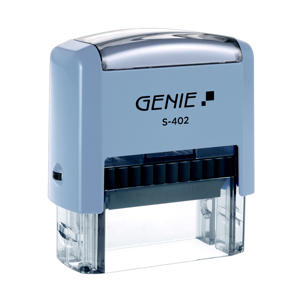 Genie S-402 Stempel-Set I Stempelautomat I Stempelplatte zum selbstgestalten / 328x 3mm Zeichen & 256x 4mm Zeichen I Stempelplatte 47x18mm