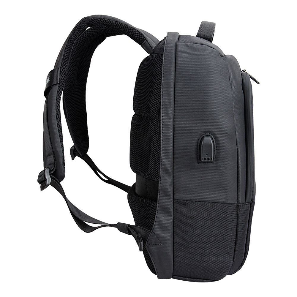 BestLife TravelSafe Neoton RUCKSACK grau Laptop Rucksack für 15,6'' + USB Connector