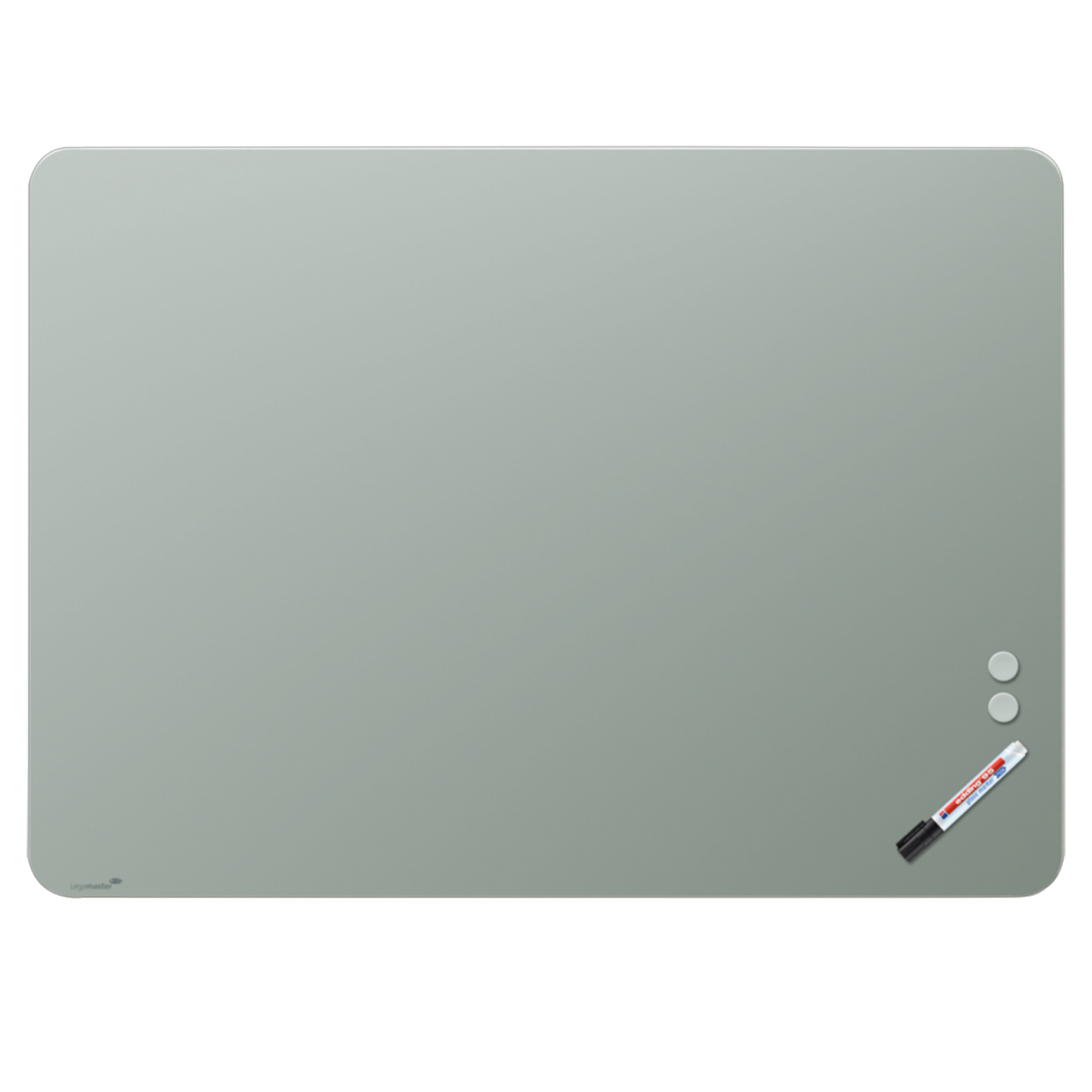 Legamaster 7-104354 RC matte Glasboard 90 x 120 cm, sage green, mit abgerundeten Ecken