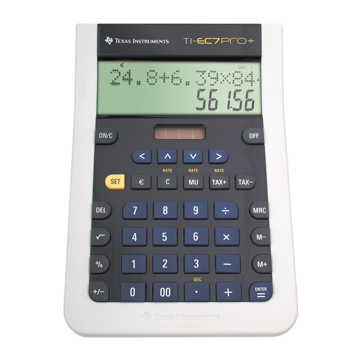 TI-EC-7 Pro Plus Tischrechner Texas Instruments / Solar/Batterie / 2-zeilliges Display 