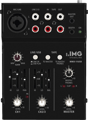 IMG STAGELINE MMX-11USB 2-Kanal-Audio-Miniatur-Mischpult