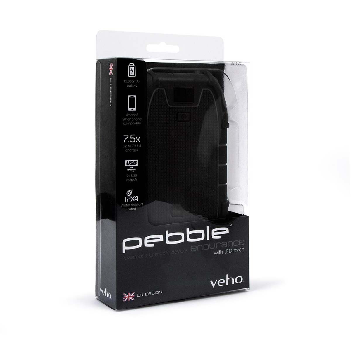 Veho VPP-008-E Pebble Endurance Powerbank 15000 mAh, 2.1 A, 2x USB Anschluss