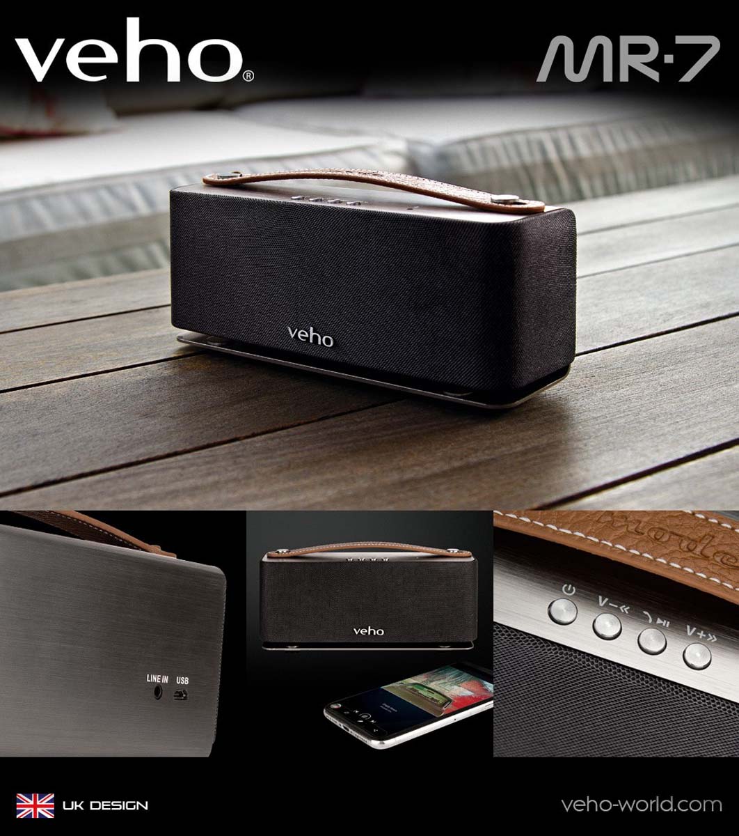 Veho VSS-401-MR7 Retro Wireless Lautsprecher, 75 dB, 2x 5 W, 65 Hz - 20 KHz, 4000 Ohm