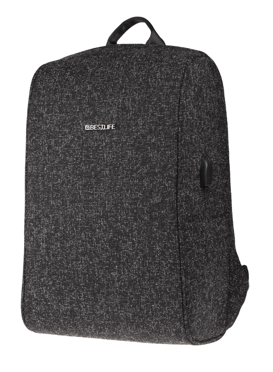 BestLife TravelSafe Calpe RUCKSACK schwarz Laptop Rucksack für 15,6'' + USB Connector