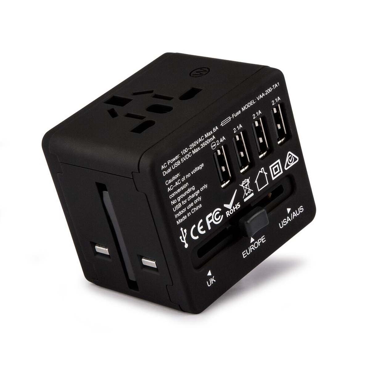 Veho VEH VAA-200-TA1 Universal 4-Port Netzteil 3.5 A (USB-Anschlüsse)