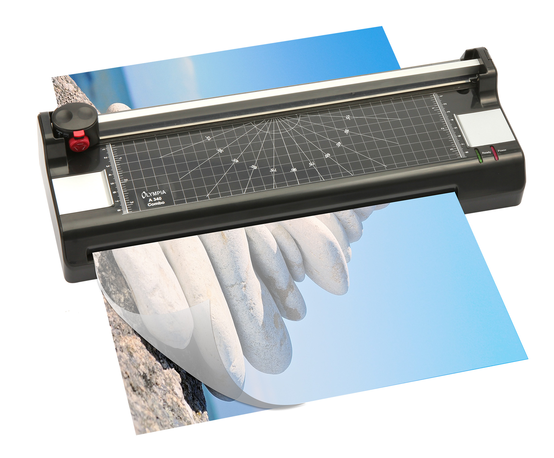 Olympia A 340 Combo Laminiergerät mit Rollen-Papierschneidemaschine A3, bis 125µ Folie, 250 mm/Minute