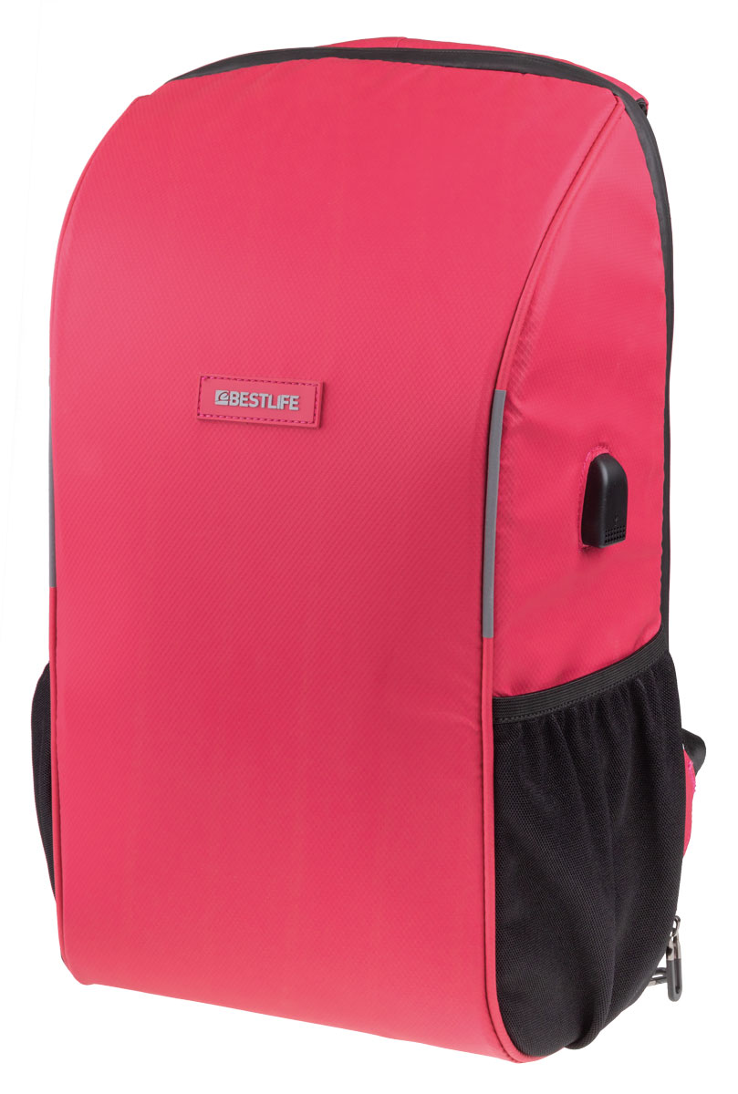 BestLife BB 3462R TravelSafe Relleu RUCKSACK rot Laptop Rucksack für 15,6'' + USB Connector